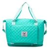 Quilted Check Nylon Expandable Weekender Light green color SKU reference