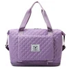 Quilted Check Nylon Expandable Weekender Purple-pink color SKU reference