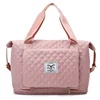 Quilted Check Nylon Expandable Weekender Pink color SKU reference