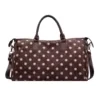 Polka-Dot PU Weekender Duffel Coffee Brown color SKU reference