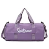 Letter-Print Polyester Weekender with Shoe Compartment Purple color SKU reference