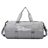 Letter-Print Polyester Weekender with Shoe Compartment Gray color SKU reference