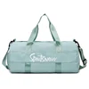 Letter-Print Polyester Weekender with Shoe Compartment Green color SKU reference