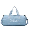 Letter-Print Polyester Weekender with Shoe Compartment Blue color SKU reference