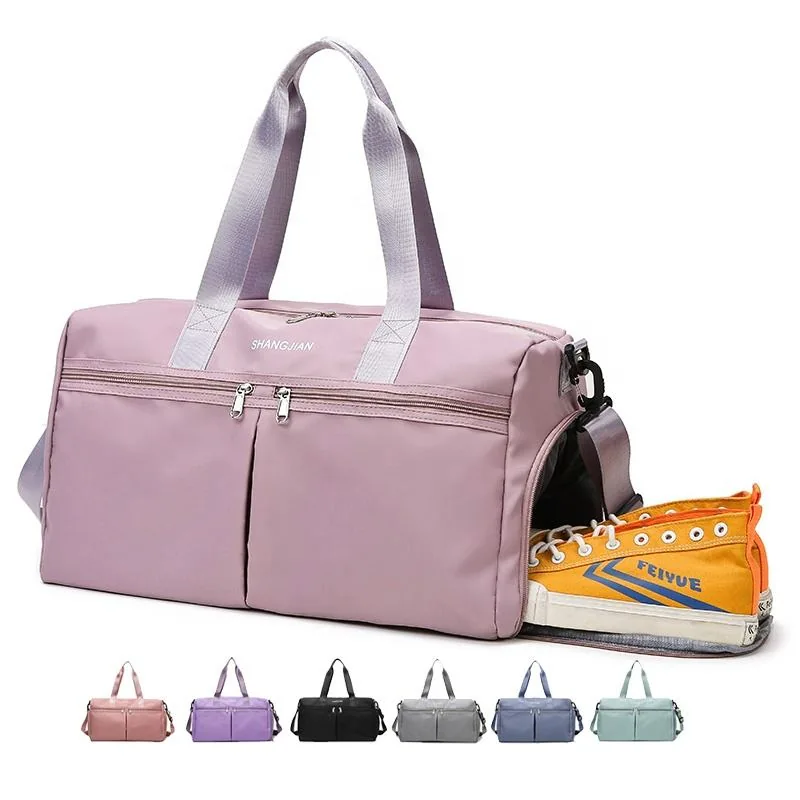 Letter-Print Polyester Duffel with Shoe Storage product reference image