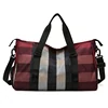 Plaid Polyester Duffel with Shoe Compartment Option 4 color SKU reference