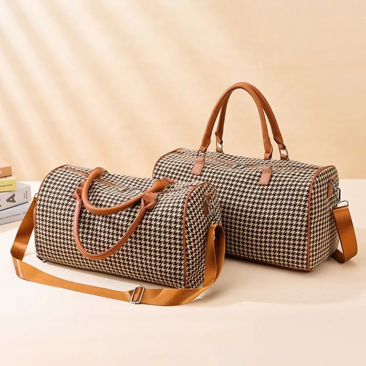 Houndstooth Travel Duffel with Shoe Compartment product reference image