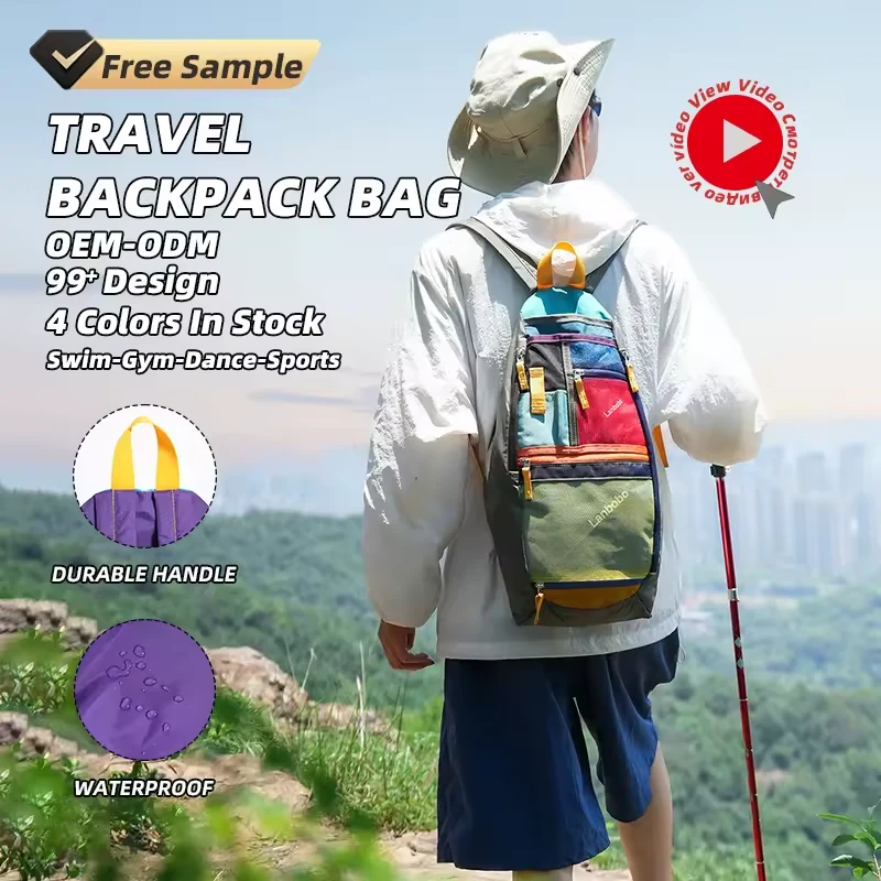 Lightweight Nylon Backpack with Multiple Pockets product reference image