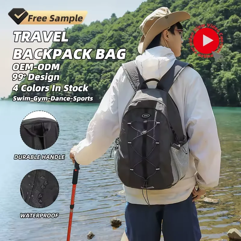 Reflective Nylon Outdoor Backpack with Whistle Clip product reference image