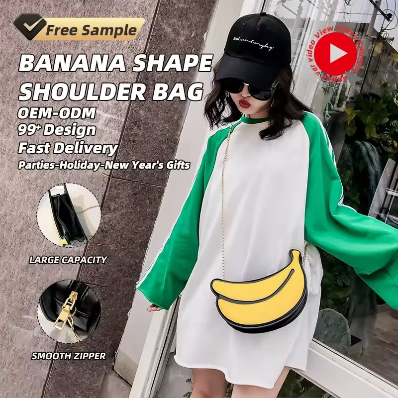 Banana-Shaped PU Shoulder & Crossbody Bag product reference image