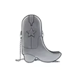 Boot-Shaped PU Crossbody Bag with Star Detail Silver color SKU reference
