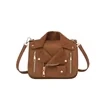 PU Crossbody Bag with Exterior Zip Pocket Brown color SKU reference