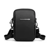 Polyester Mini Messenger Bag with Earphone Port Black color SKU reference