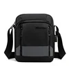 Polyester Sports Chest Sling Bag with USB Port Grey color SKU reference