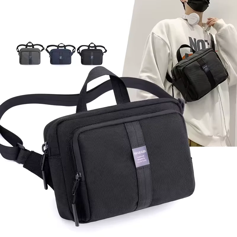 Multi-Pocket Polyester Crossbody Bag with USB Port product reference image