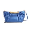 PU Shoulder Bag with Detachable Adjustable Strap Blue color SKU reference