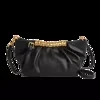 PU Shoulder Bag with Detachable Adjustable Strap Black color SKU reference