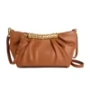 PU Shoulder Bag with Detachable Adjustable Strap Brown color SKU reference