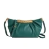 PU Shoulder Bag with Detachable Adjustable Strap Green color SKU reference