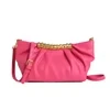 PU Shoulder Bag with Detachable Adjustable Strap Magenta color SKU reference