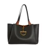 Large-Capacity PU Tote Bag with Decorative Pendant Black color SKU reference