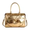 PU Shoulder & Crossbody Bag with Decorative Pendant Gold color SKU reference