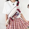 Large-Capacity Polyester Waist Bag with Adjustable Belt White color SKU reference