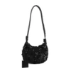 Sequin Shoulder Bag with Exquisite Pendant Black color SKU reference