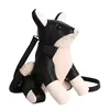 Fox-Character PU Crossbody Bag with Adjustable Strap Black color SKU reference