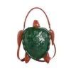 Sea Turtle-Shaped PU Crossbody Bag with Adjustable Strap Black color SKU reference