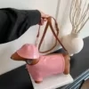 Dog-Shaped Checkered Crossbody Handbag · Two Style Options Pink color SKU reference