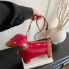 Dog-Shaped Checkered Crossbody Handbag · Two Style Options Red color SKU reference