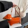 Dog-Shaped Checkered Crossbody Handbag · Two Style Options Orange color SKU reference