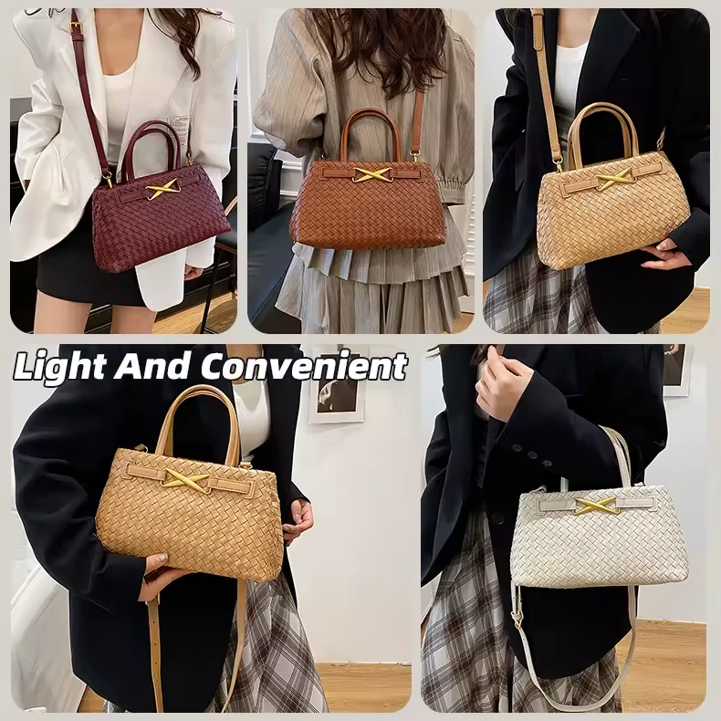 Knitted-Texture PU Shoulder & Crossbody Bag product reference image