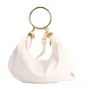 PU Shoulder Bag with Metal Ring Handle White color SKU reference