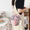 Nylon Drawstring Shoulder Bag with Five Color References Pink color SKU reference