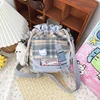 Nylon Drawstring Shoulder Bag with Five Color References Blue color SKU reference
