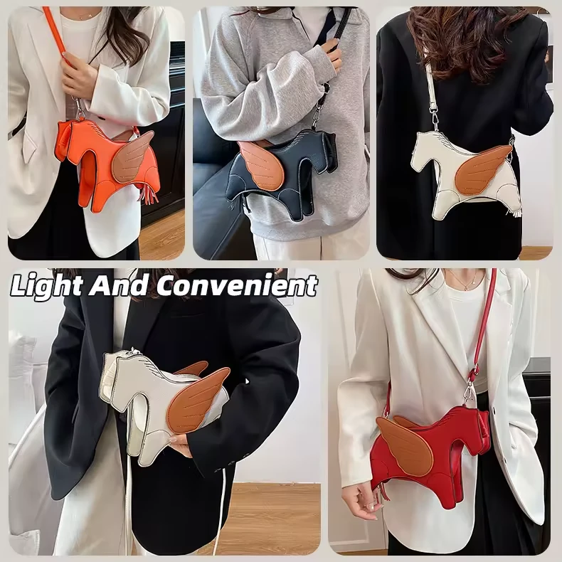 Animal-Character PU Crossbody Bag with Wing Detail product reference image