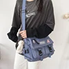 Nylon Crossbody Bag with White Bear Charm Blue color SKU reference
