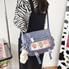Nylon Messenger Bag with Clear Front Window Pocket Blue color SKU reference