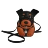 Dog-Character PU Crossbody Bag with Adjustable Strap Black color SKU reference