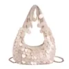 Pearl-Style Beaded Acrylic Evening Crossbody Bag White color SKU reference