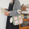 Nylon Crossbody Bag with Four Clear Front Pockets Green color SKU reference