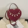 Heart-Shaped Quilted Crossbody Bag with Chain Detail Red color SKU reference