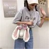 Bunny-Ear Bow Novelty Shoulder Bag White color SKU reference