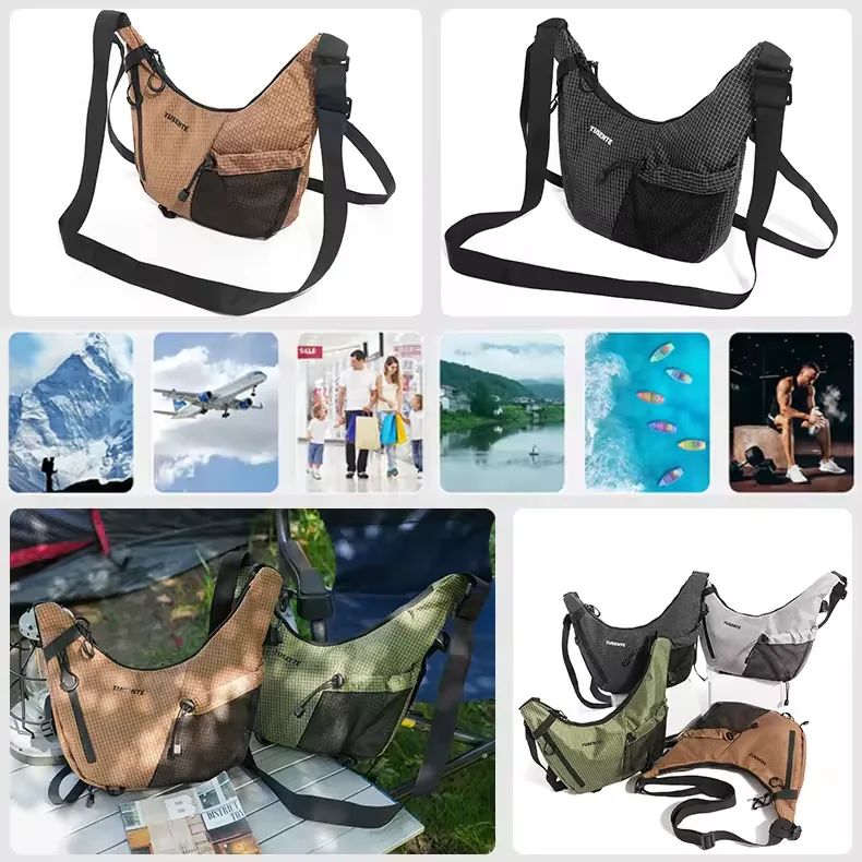 5 L Nylon Crossbody Bag with Side Mesh Pocket product reference image