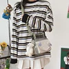 Nylon Flap-Pocket Mini Crossbody Bag with Adjustable Strap White color SKU reference