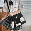 Mini Nylon Crossbody Bag with Letter and Cartoon Details Black color SKU reference