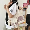 Mini Nylon Crossbody Bag with Letter and Cartoon Details White color SKU reference