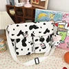 Cow-Pattern Multi-Pocket Nylon Crossbody Bag in Two Sizes White Big color SKU reference